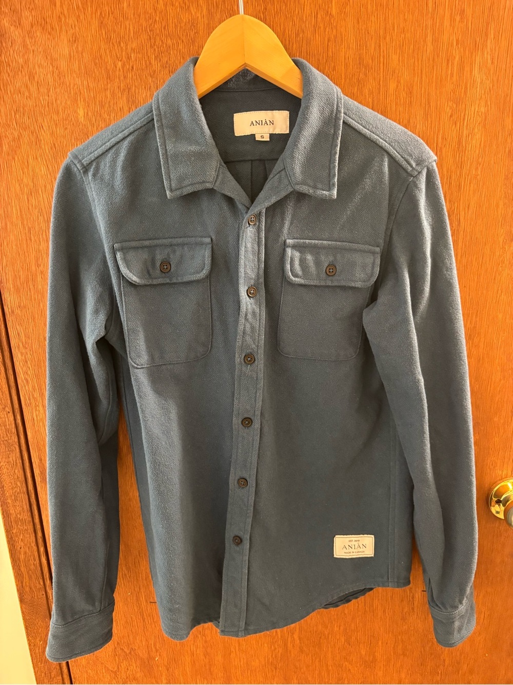 ANIÁN Modern Melton Wool Shirt